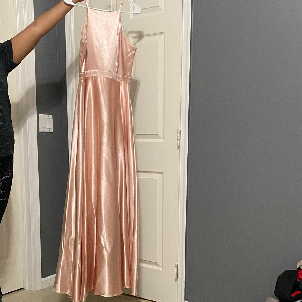 Elegant Pink Satin Dress